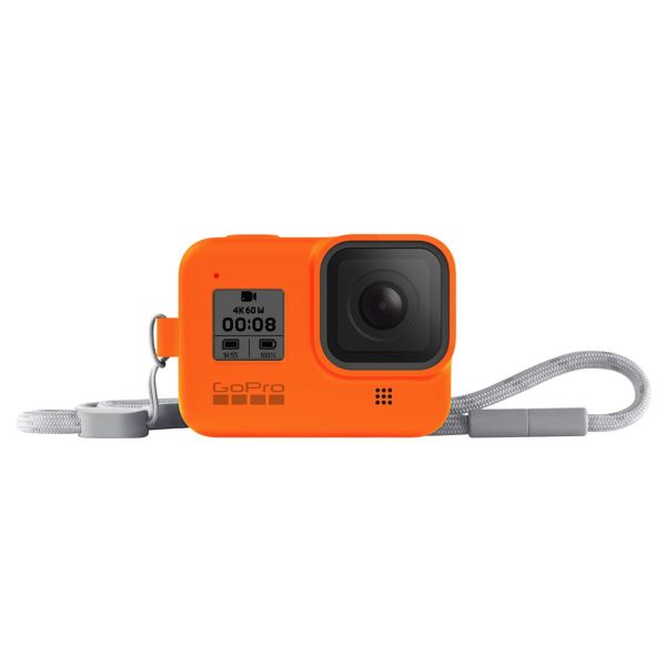 Capa Silicone Sleeve GoPro Hero 8 Black + Cordão - Laranja