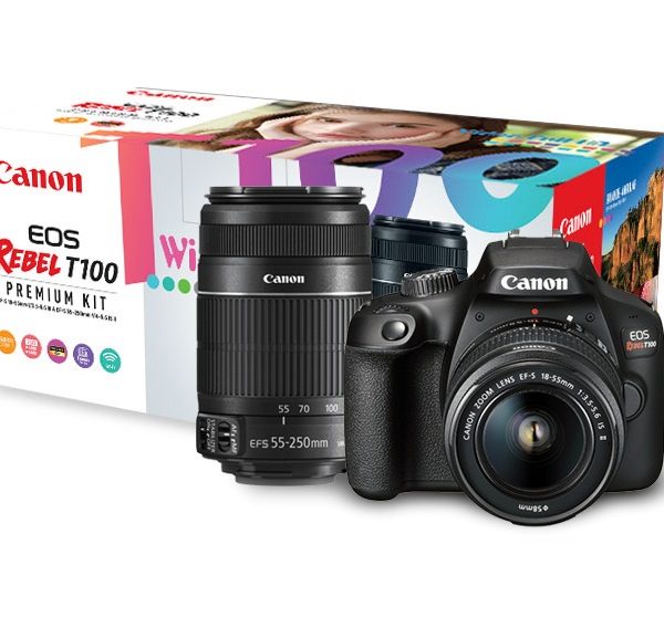 Kit Premium Canon T100 Com 18-55mm + 55-250mm IS
