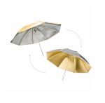 Sombrinha Refletora 91cm Dourada E Prateada Reversível Yu303