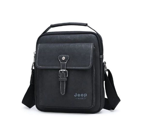 Bolsa Transversal Tiracolo Jeep 28665 Couro Original Preto