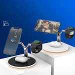 Dock Station Sem Fio Indução iPhone AirPods Watch - Branco - Imagem 4