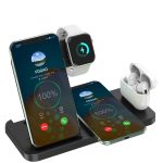Suporte Base Dock Para Carregar iPhone Iwatch AirPods 4 Em 1 - Imagem 2
