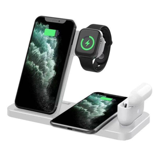 Suporte Base Dock Para Carregar iPhone Iwatch AirPods 4 Em 1