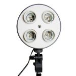 Soquete Quadruplo E-27 Para 4 Lâmpadas P/ Tripé Fotografia