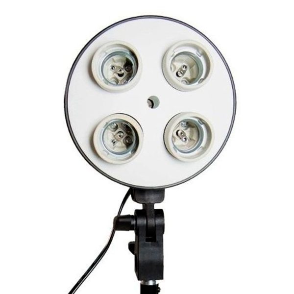 Soquete Quadruplo E-27 Para 4 Lâmpadas P/ Tripé Fotografia