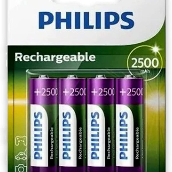 Pilha Recarregável Philips Aa 2500mA 4 unidades Original