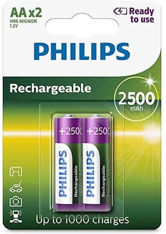 15116306027-51yybwiwtas-ac-sl1000.jpg Pilha Recarregável Philips Aa 2500ma 2 Unidades Original - Imagem 1