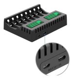 Carregador De Pilhas Aa/aaa Para 8 Pilhas Com Display - Imagem 4