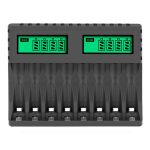 Carregador De Pilhas Aa/aaa Para 8 Pilhas Com Display