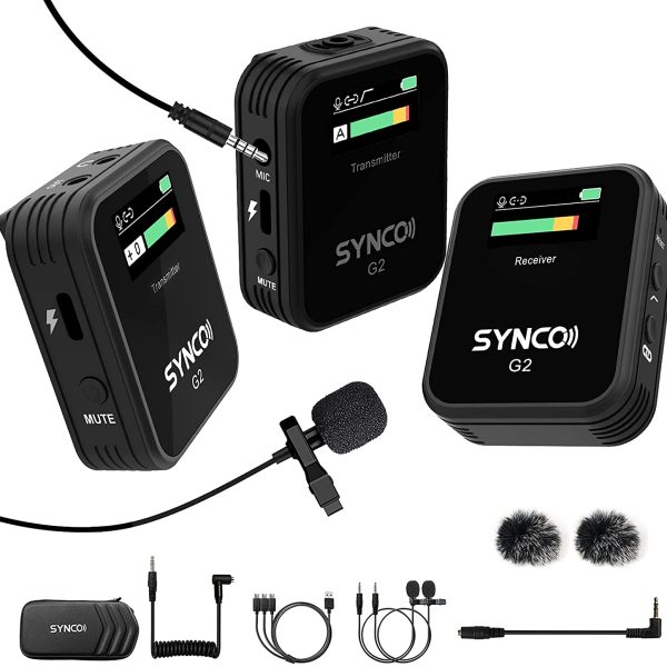 Microfone Lapela Duplo Sem Fio Synco G2 A2
