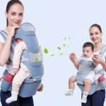 Bolsa Canguru Ergonômico Bebê Azul Mamãe 12 Posições 3 Em 1 - Imagem 3