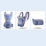 Bolsa Canguru Ergonômico Bebê Azul Mamãe 12 Posições 3 Em 1 - Imagem 7