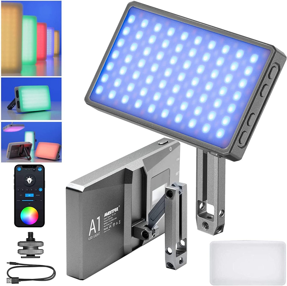 Led Ambitful A1 Mini Rgb Luz Vídeo Bateria Interna - Imagem 2