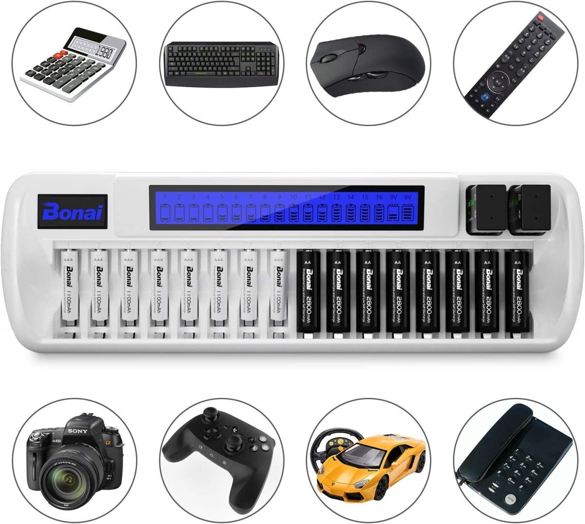 Carregador Lcd Smart Quick P/ 16 Pilhas Aa/aaa - Imagem 5