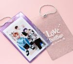 Porta-foto Chaveiro Para Instax Com Glitter Transparente Roxo - Imagem 2