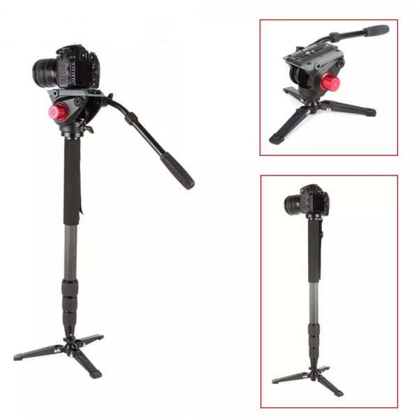 Monopé De Vídeo Fibra De Carbono Resistente - MKC-3454