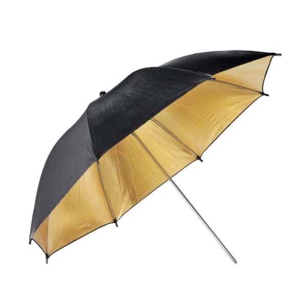 Sombrinha Refletora Preta e Dourada 108cm - Yr63