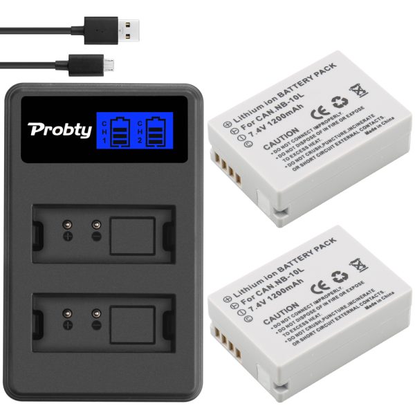 Kit 2 Bateria Nb-10l Com Carregador Duplo