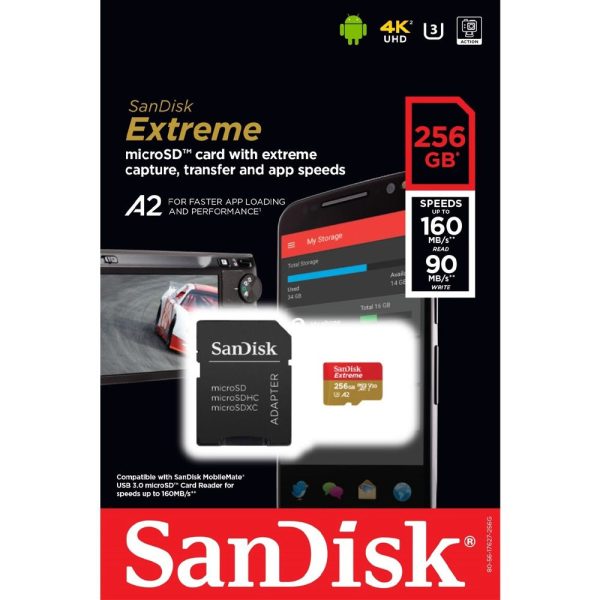 Cartão MicroSD 256gb Sandisk Extreme 160mb/s