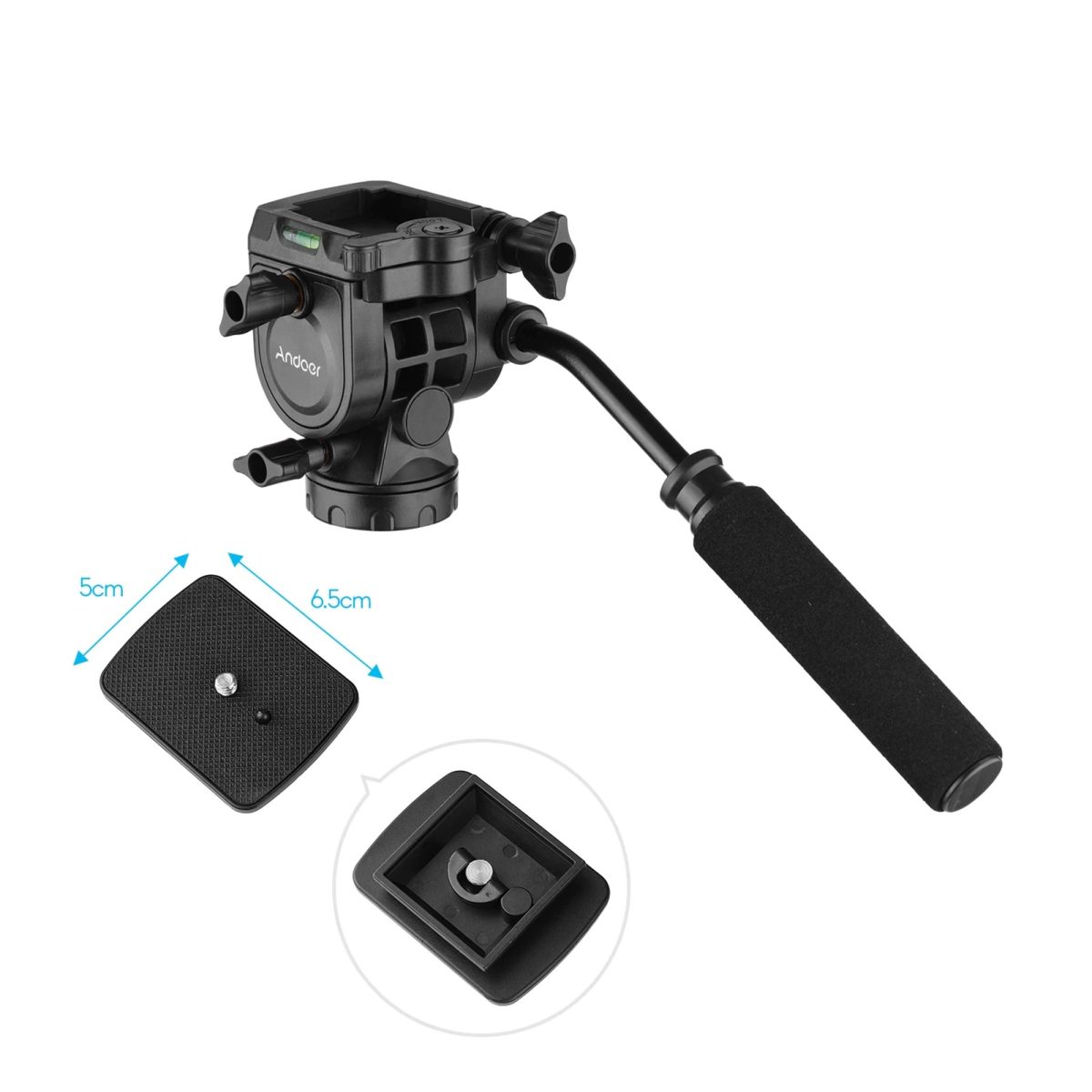 Cabeça Hidráulica Andoer Para Tripé Fluida Panorâmica - Imagem 2