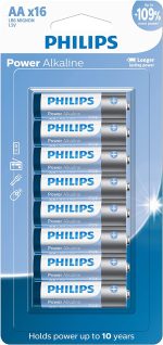 Pilhas Alcalina Philips 16 Unidades AA - Original