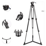 Tripé Profissional Jy0508ad Com Cabeça Hidráulica - Imagem 2