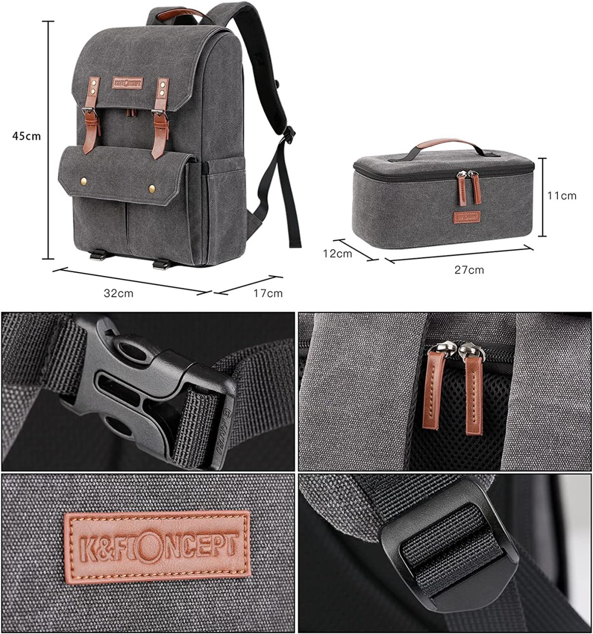 Mochila Para Câmera Fotográfica Dlsr K&f Concept Kf13.104 - Imagem 9