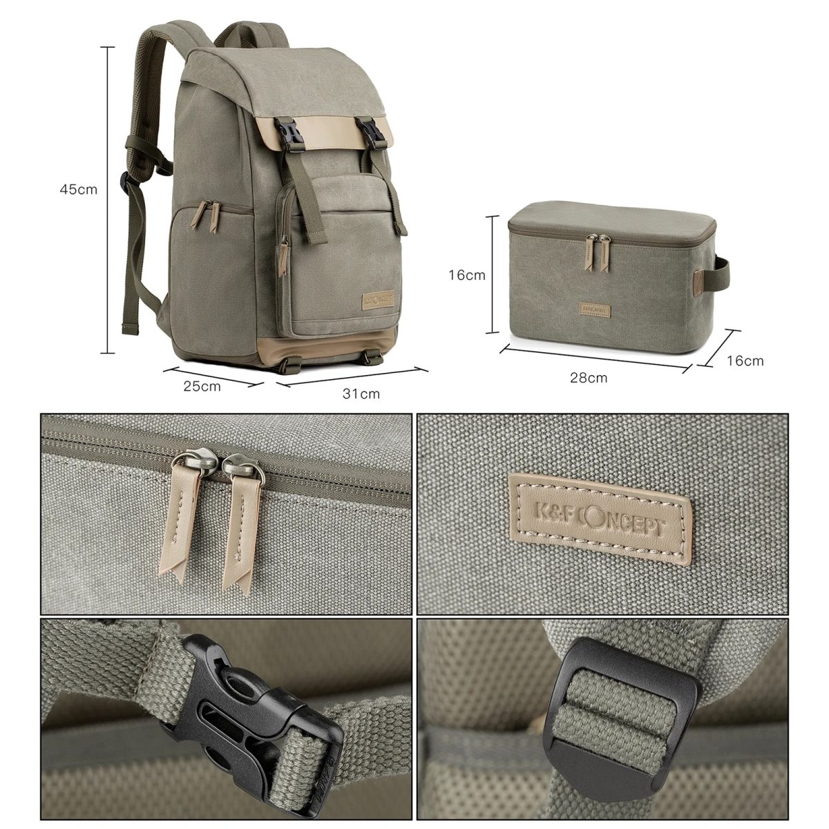 Mochila Para Câmera Fotográfica Dlsr K&f Concept Kf13.122 - Imagem 8