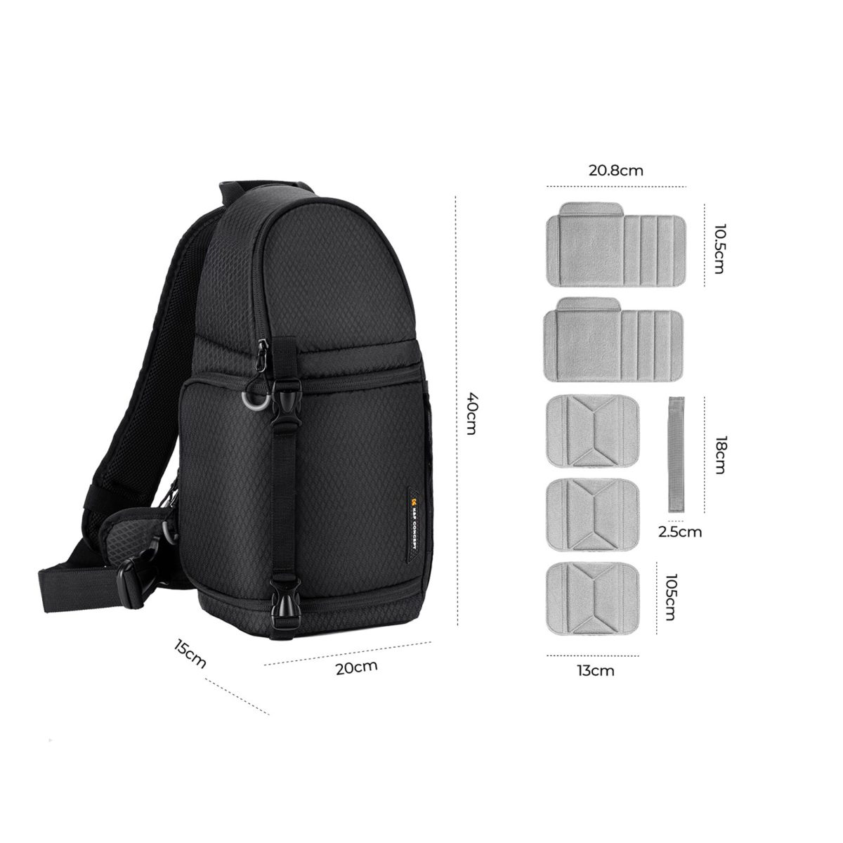 Mochila K&f Sling 10l Nylon Para Câmeras Dslr - Kf13.141 - Imagem 6