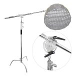 Tripé Girafa Estúdio C-stand Cromado Aço Inox Cs-330x - Imagem 2