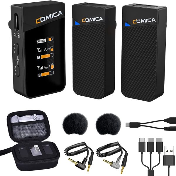 Microfone Wireless Comica Vimo C2 Lapela Duplo Sem fio