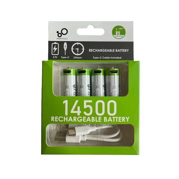 4 Pilhas Aa Recarregáveis Usb-c 700mah 3.7v Flash Câmera