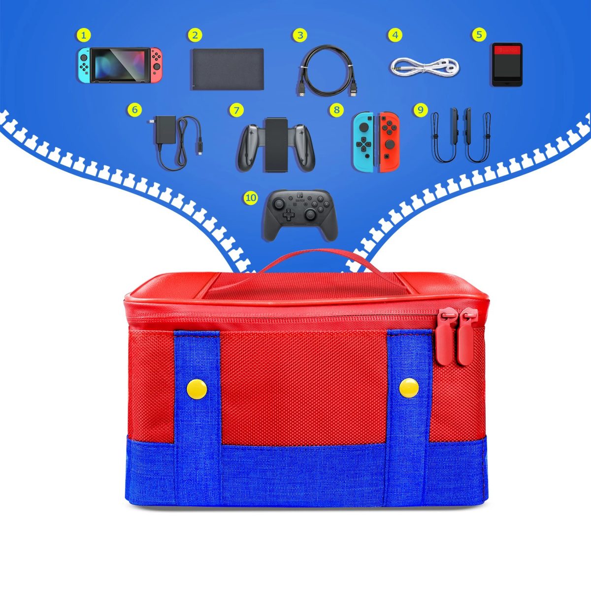 Bolsa Case Maleta Transporte P/ Nintendo Switch Oled Mario - Imagem 2