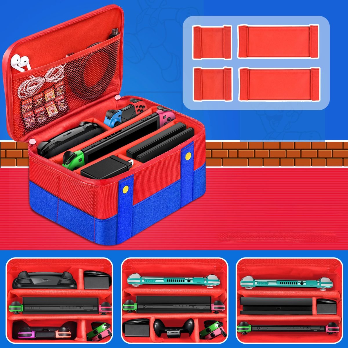 Bolsa Case Maleta Transporte P/ Nintendo Switch Oled Mario - Imagem 4