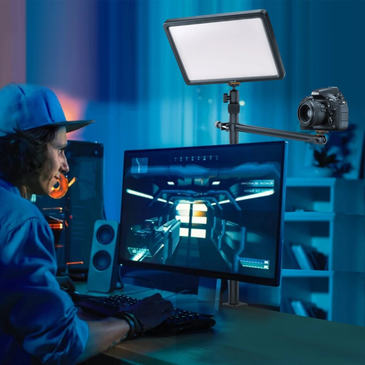 Braço Suporte Luz De Mesa Extensível Tripé Live Apoio Ls02a - Imagem 7