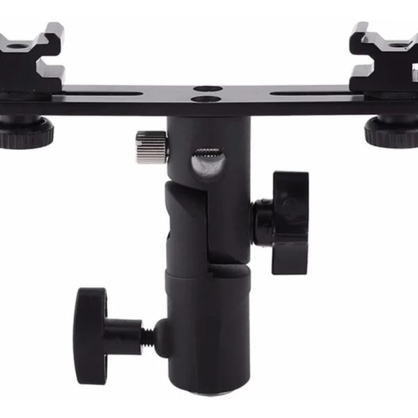Suporte Duplo Para Flash Articulado P/ Tripé - E006