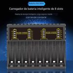 Carregador De Pilhas Aa/aaa Para 8 Pilhas - Preto - Imagem 4