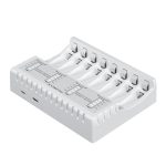 Carregador De Pilhas Aa/aaa Para 8 Pilhas - Branco