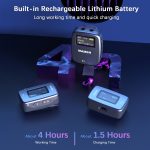 Microfone Digital Sem Fio Mamen SM-W16 Lapela Duplo - Imagem 2