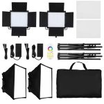 Kit Iluminação 2x Painéis LED Greika LL550RP RGB com Softbox - Imagem 2