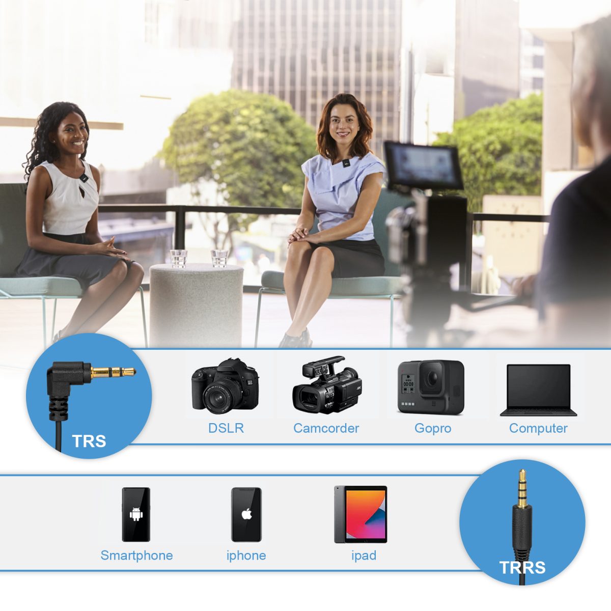 Microfone Lapela Duplo Portátil VeGue 2.4GHz Para Câmera - Imagem 4