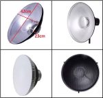 Refletor Prata Beauty Dish Bowens C/ Colmeia E Difusor 42cm - Imagem 6