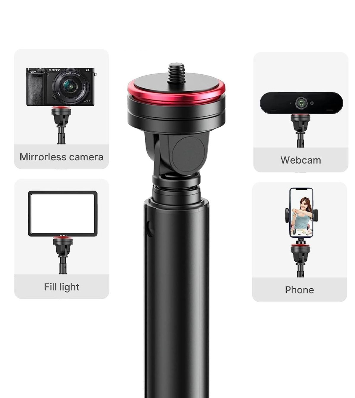 Suporte de Luz de Metal Ulanzi MT-54 com Suporte Smartphone - Imagem 5