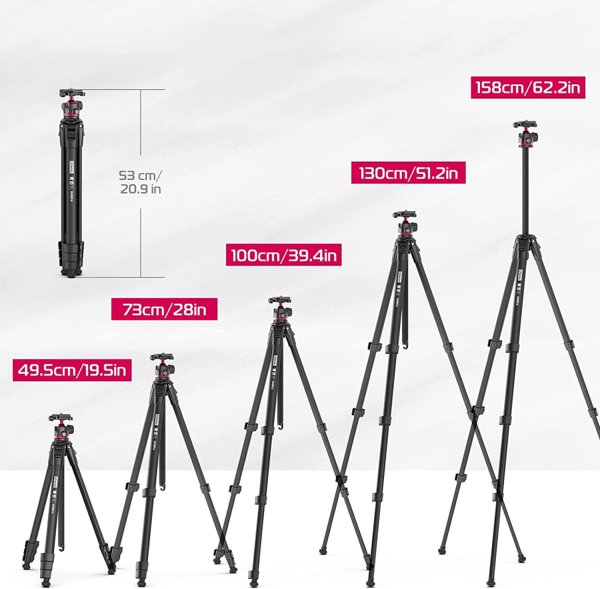 Tripé Alumínio Ulanzi Mt-55 Suporta 6kg 360º 1.6m Fluido - Imagem 6
