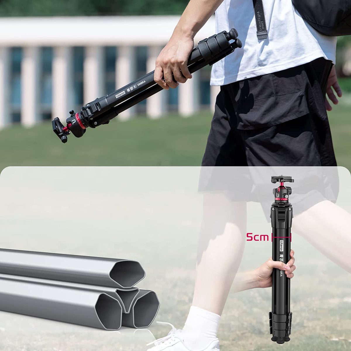 Tripé Alumínio Ulanzi Mt-55 Suporta 6kg 360º 1.6m Fluido - Imagem 5