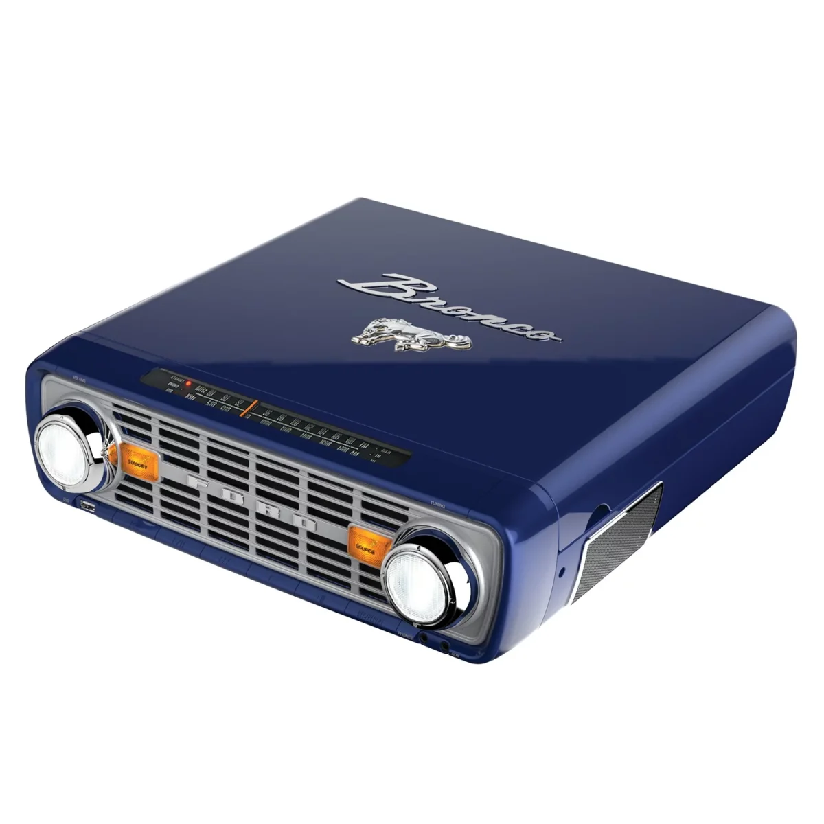 Bronco Lp Navy Ion Toca Discos 4 Em 1 Usb Vitrola Vinil - Imagem 2