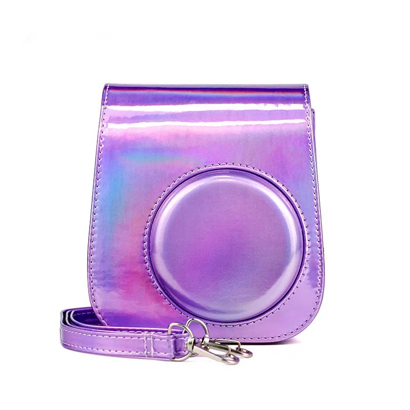 15243209031-instant-camera-case-compatible-with-instax-mini-11-pu-leather-bag-with-pocket-and-adjustable-sho.jpg Case Para Instax Mini 12 MAGIC PURPLE - Imagem 1
