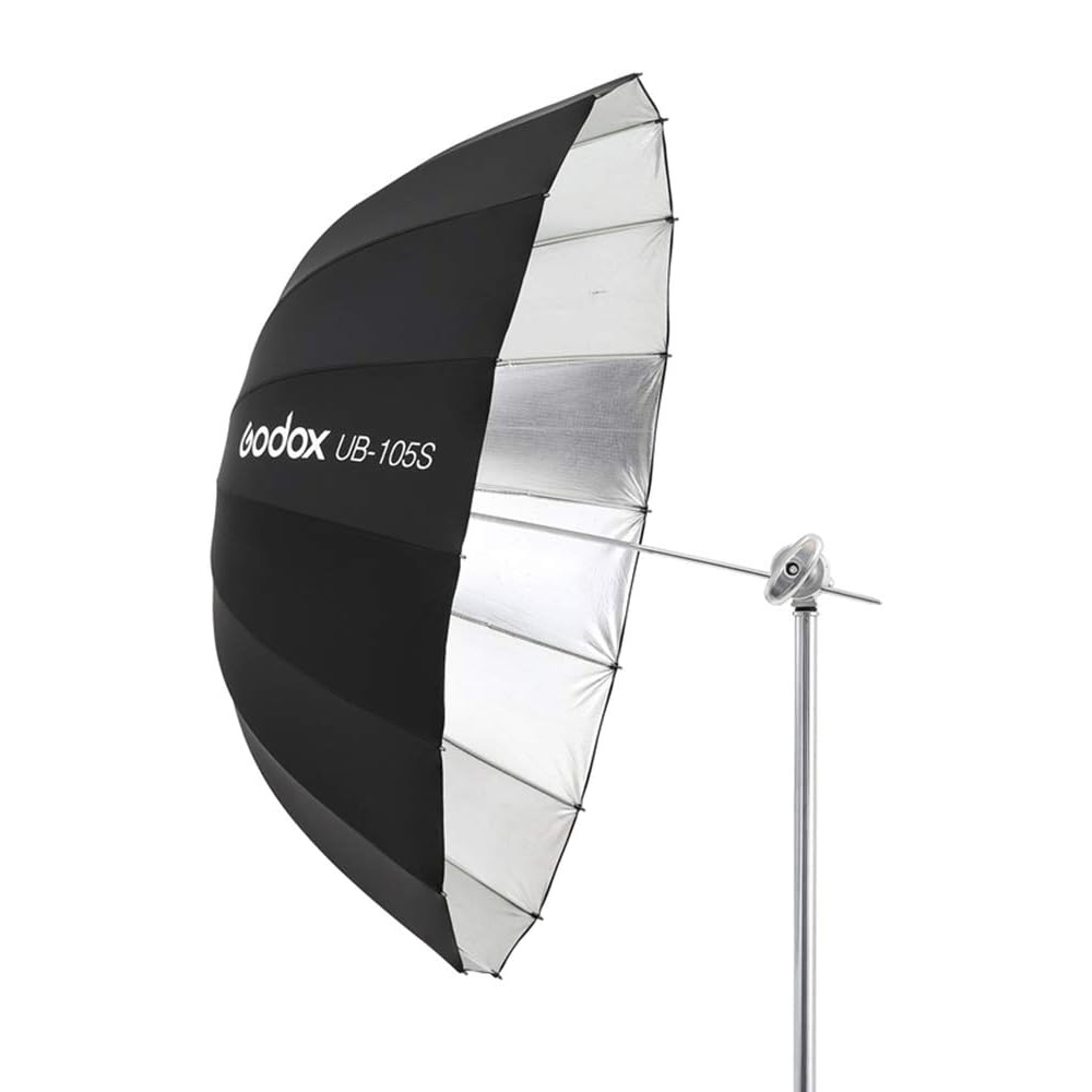 15251476289-51we3gre5jl-ac-sl1000.jpg Sombrinha Estúdio Parabólica Prata Godox Ub-105s - Imagem 1