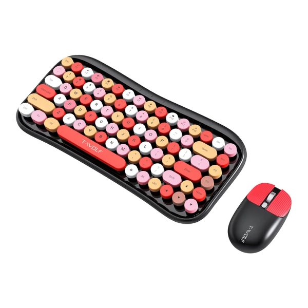 Combo Vintage Twolf TF660 Teclado E Mouse Sem Fio Presente