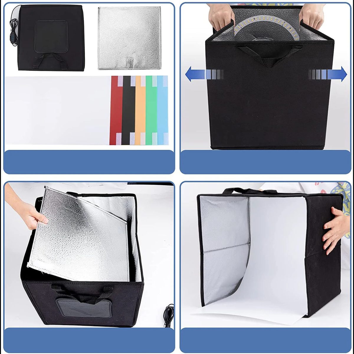 Tenda Led Estúdio Portátil 30x30 Com Fundos - FI30 - Imagem 5